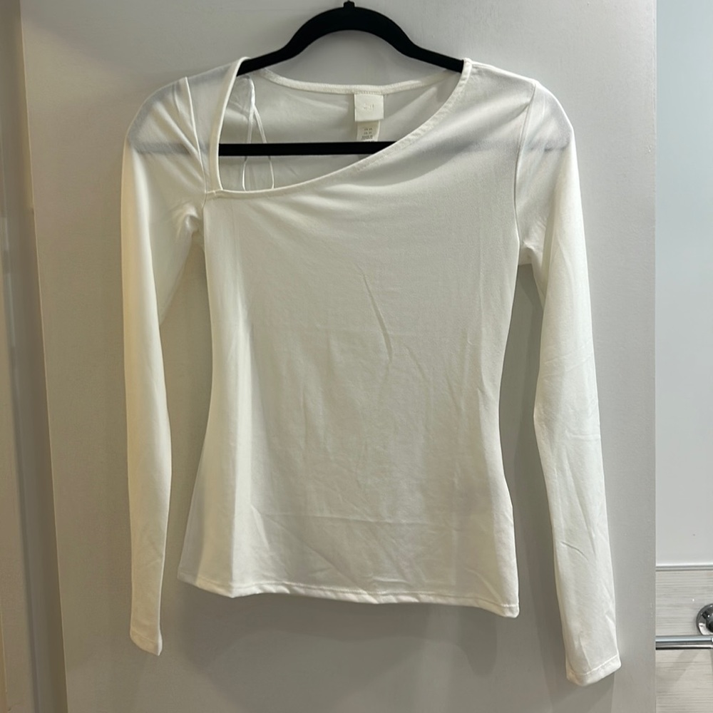 H&M white long sleeve, xs